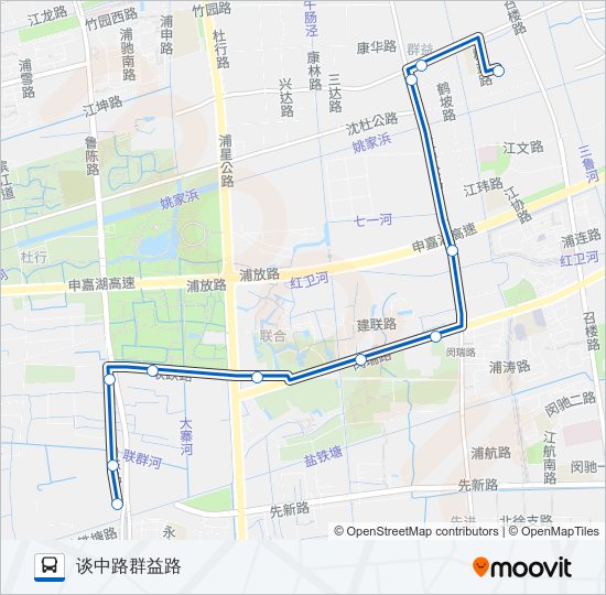 公交浦江6路的线路图