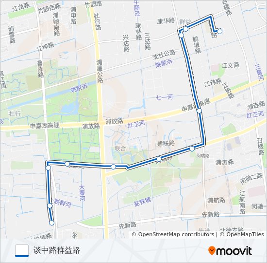 公交浦江6路的线路图