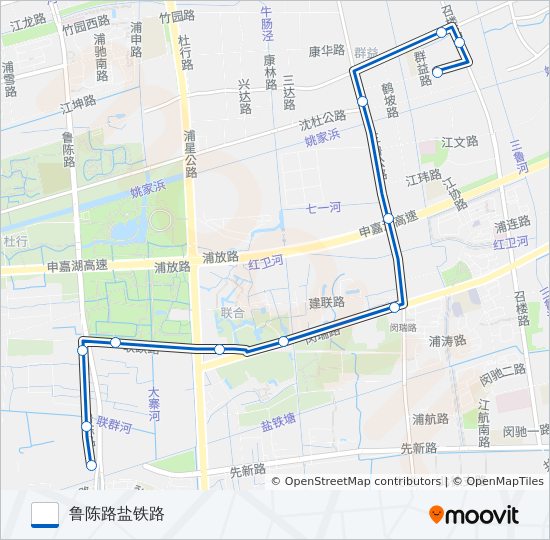 公交浦江6路的线路图