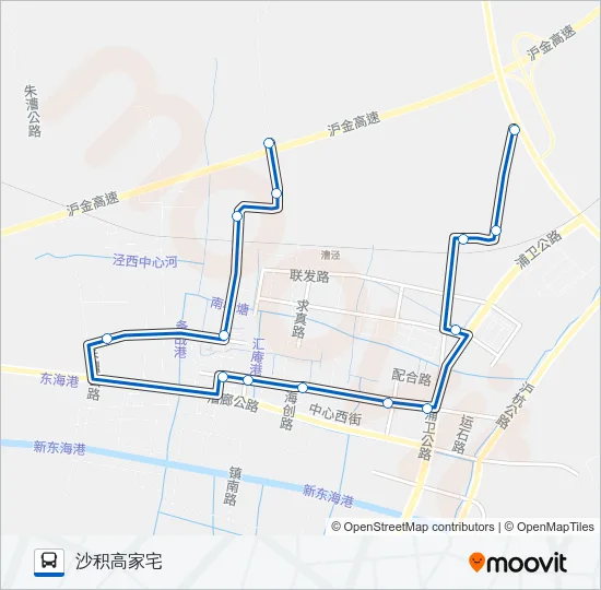 公交漕泾1路的线路图