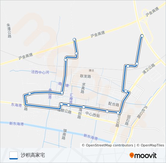 公交漕泾1路的线路图