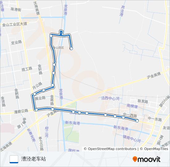 公交漕泾2路的线路图