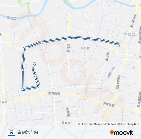 公交白鹤2路的线路图