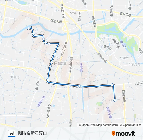 公交白鹤3路的线路图