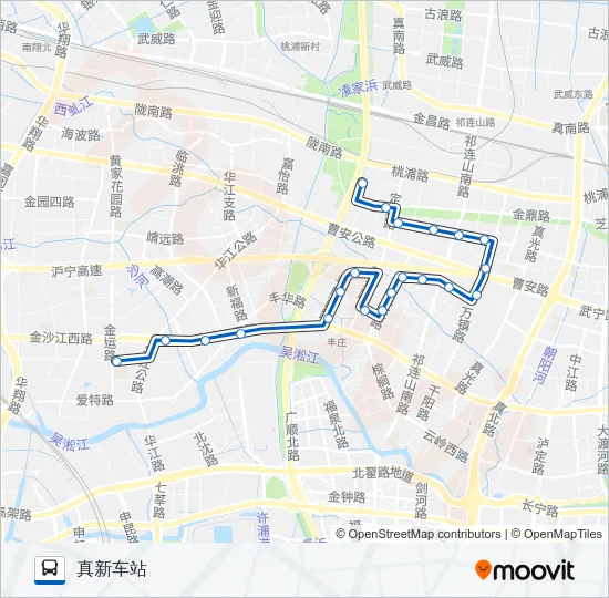 公交真新1路的线路图