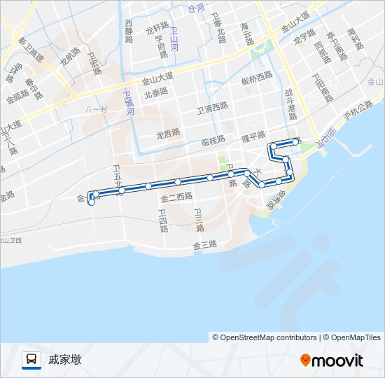 公交石化1路的线路图