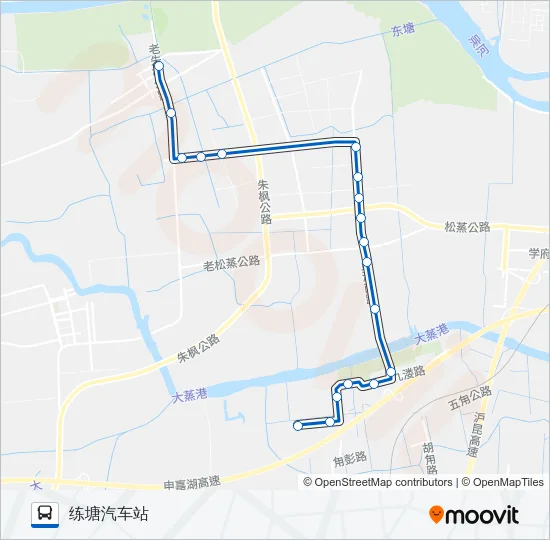 公交练塘2路的线路图