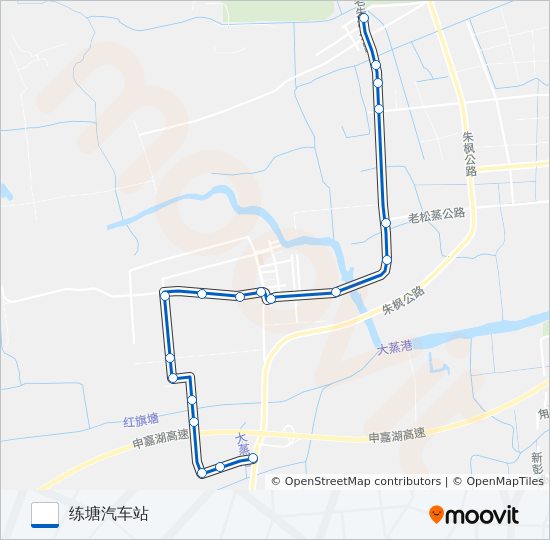 公交练塘3路的线路图