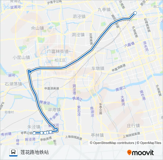 莲朱专线 Bus Line Map