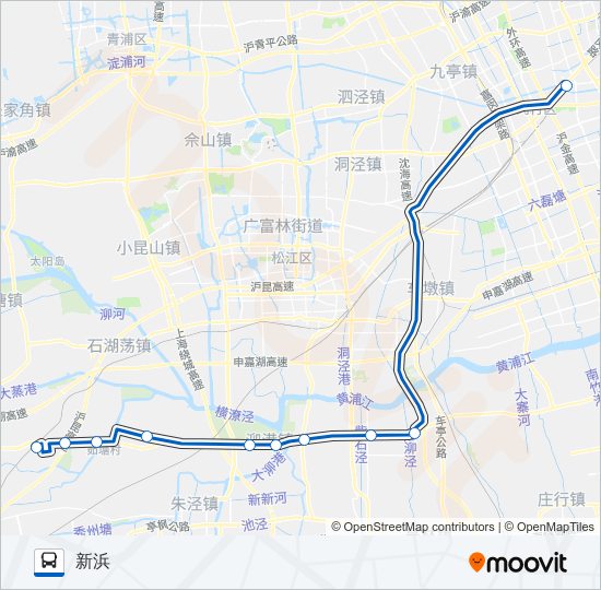 公交莲浜专路的线路图