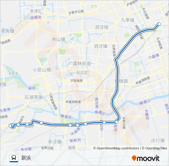 公交莲浜专路的线路图