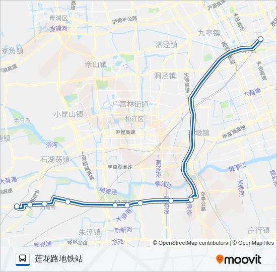 公交莲浜专路的线路图