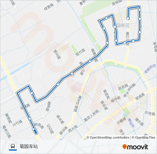 公交菊园1路的线路图