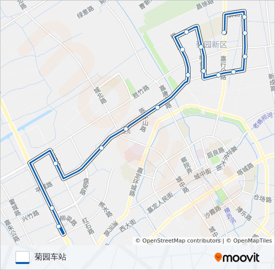 公交菊园1路的线路图