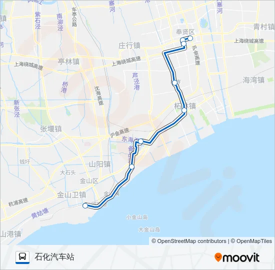公交西金专路的线路图