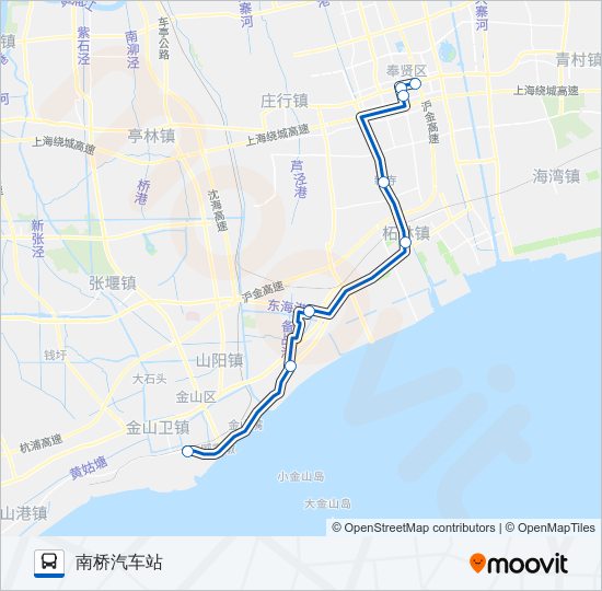 公交西金专路的线路图