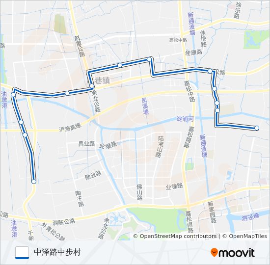公交赵巷1路的线路图