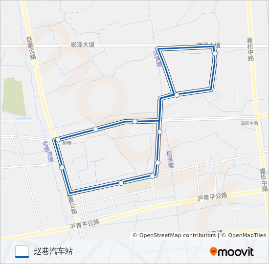 公交赵巷2路的线路图