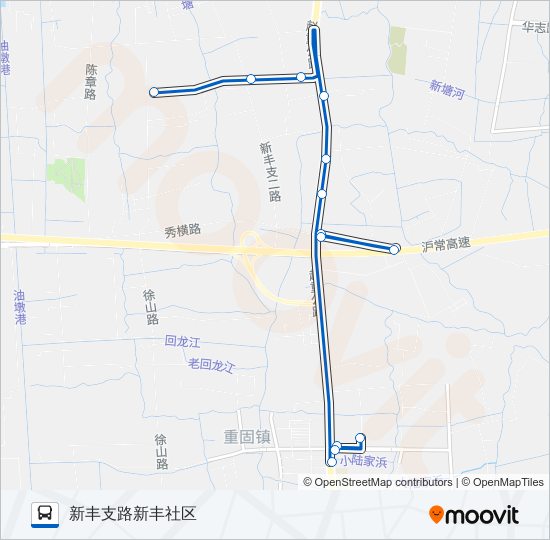 公交重固1路的线路图