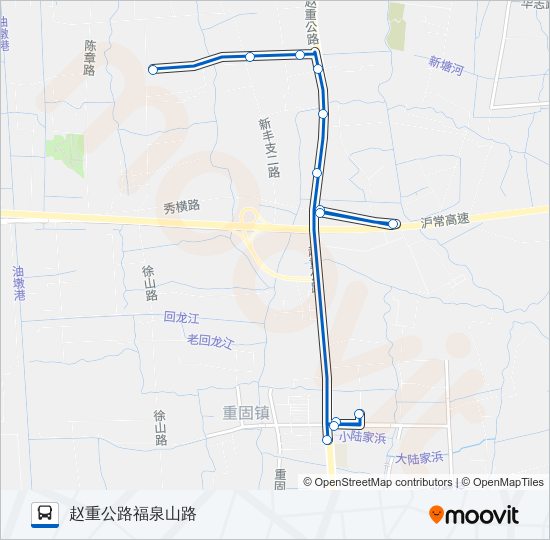 公交重固1路的线路图