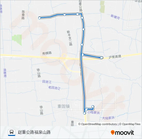 重固1路 Bus Line Map