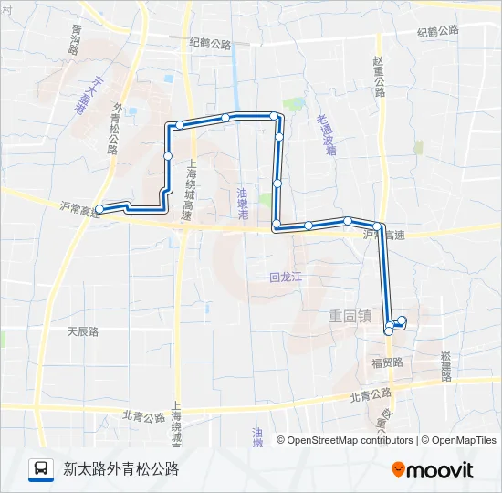 重固2路 Bus Line Map
