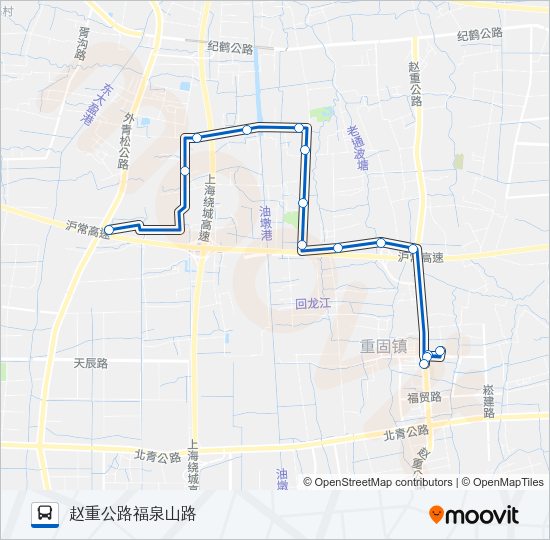 公交重固2路的线路图