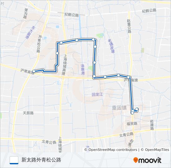 重固2路 bus Line Map
