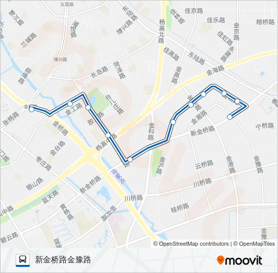 公交金桥1路的线路图