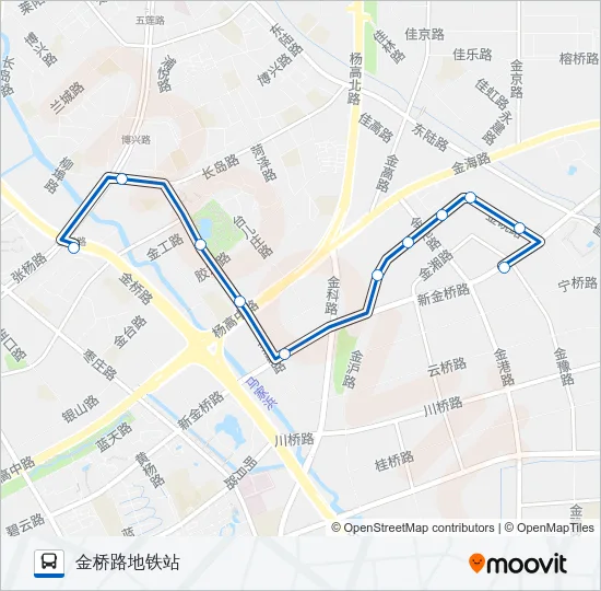 公交金桥1路的线路图
