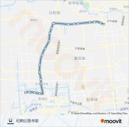 青华专线 Bus Line Map