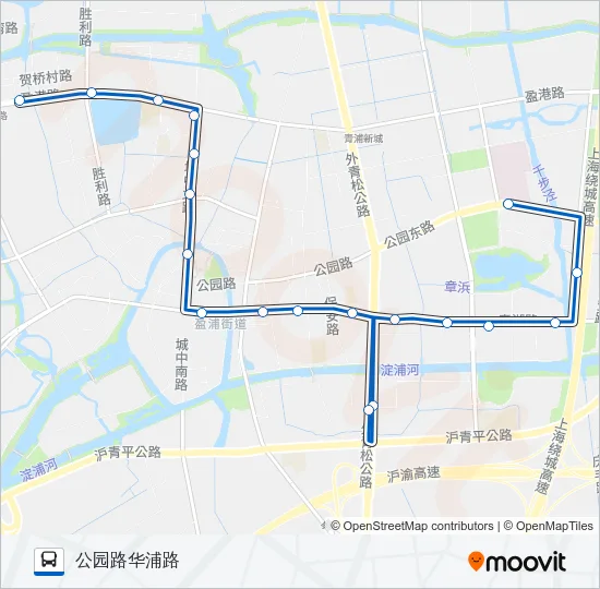 公交青浦3路的线路图