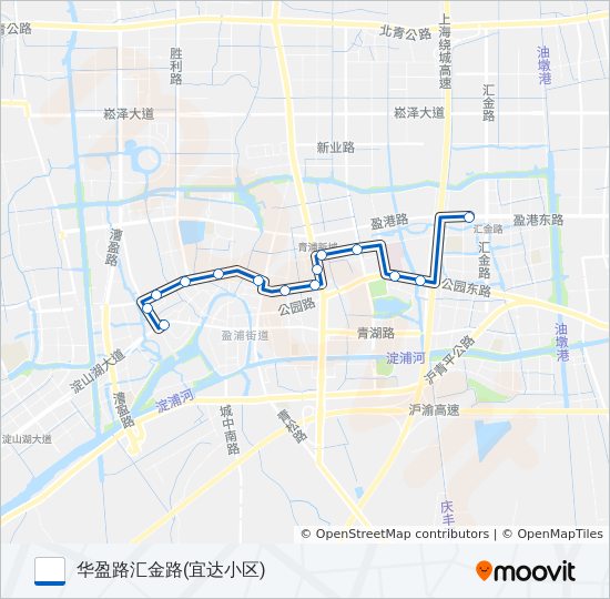 公交青浦5路的线路图