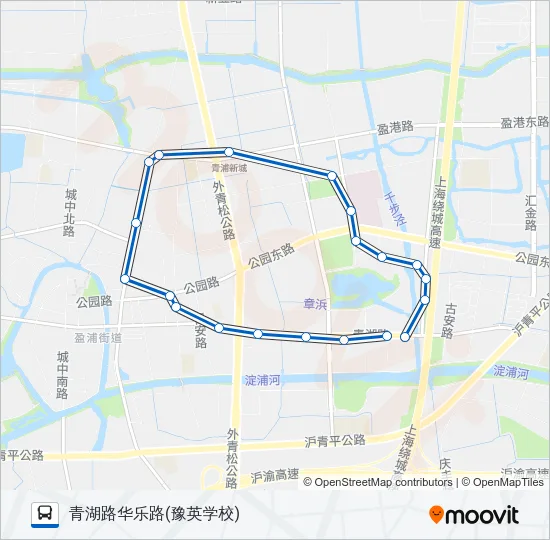 公交青浦6路的线路图