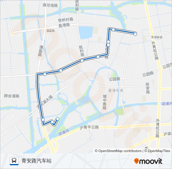 公交青浦8路的线路图