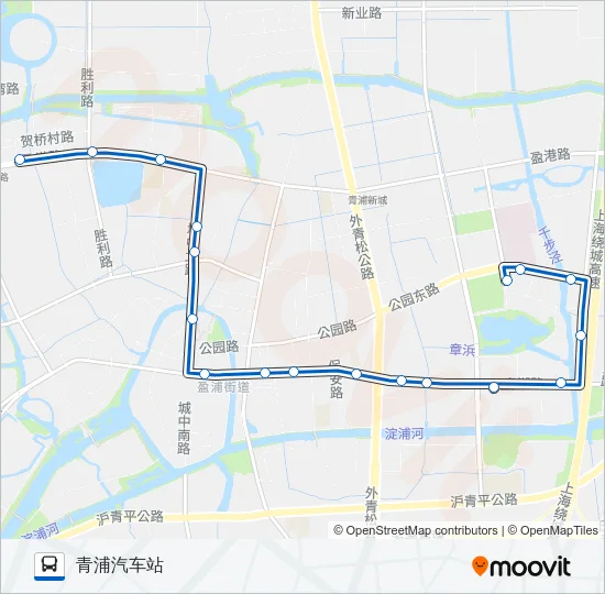 公交青浦三路的线路图