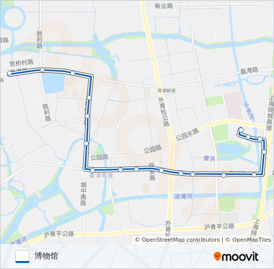 公交青浦三路的线路图