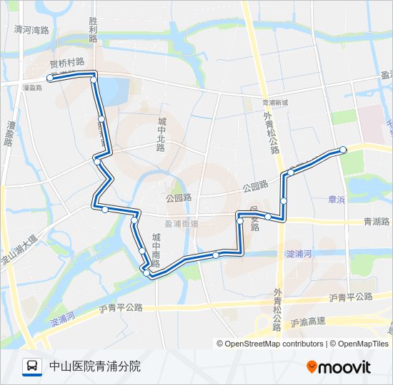 青浦二线 Bus Line Map