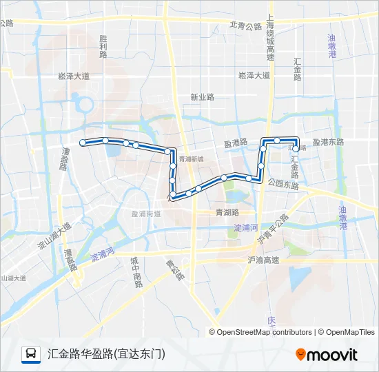 公交青浦四路的线路图