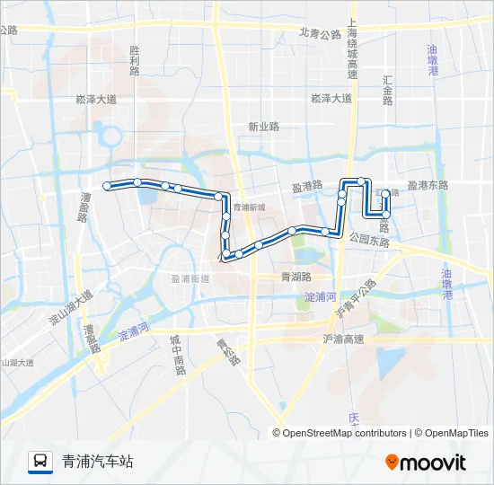 公交青浦四路的线路图