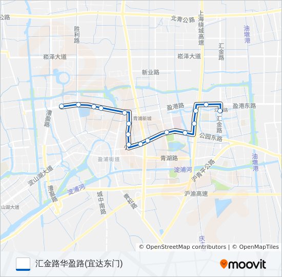 公交青浦四路的线路图