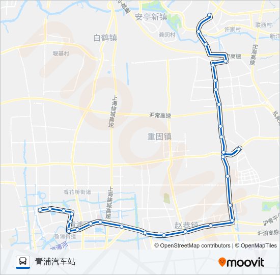 青黄专线 Bus Line Map