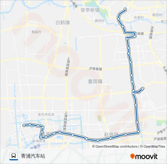青黄专线 Bus Line Map