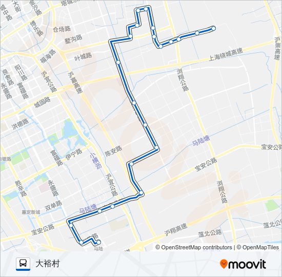 公交马陆1路的线路图