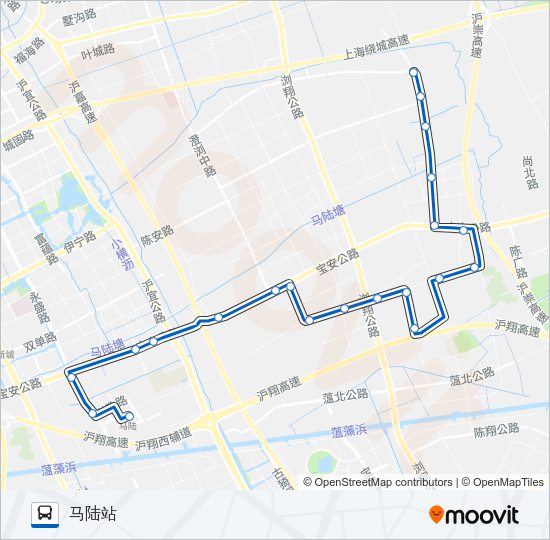 公交马陆2路的线路图