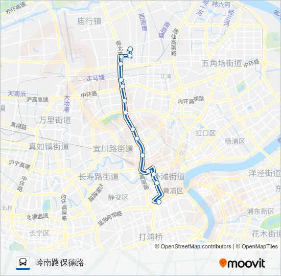公交46区间路的线路图