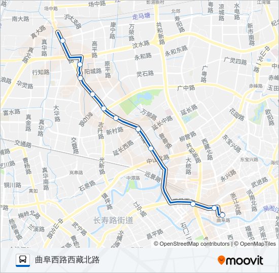 公交58区间路的线路图