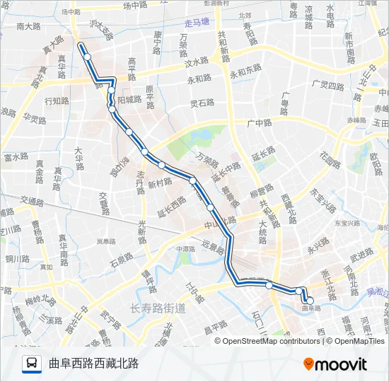 公交58区间路的线路图