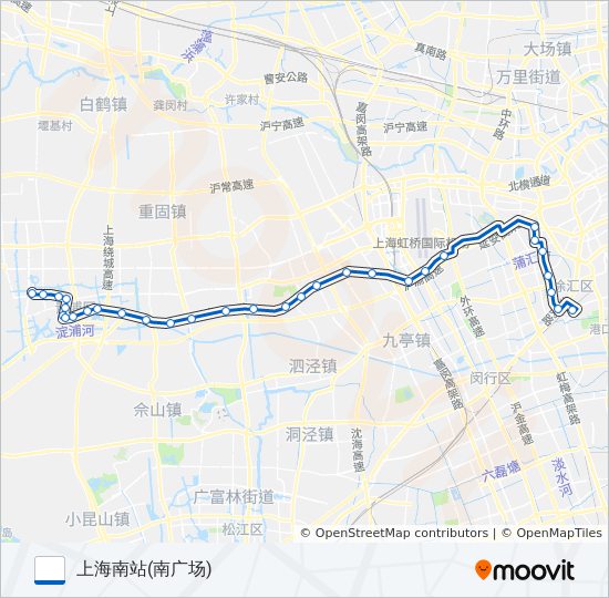 上朱线区间 bus Line Map