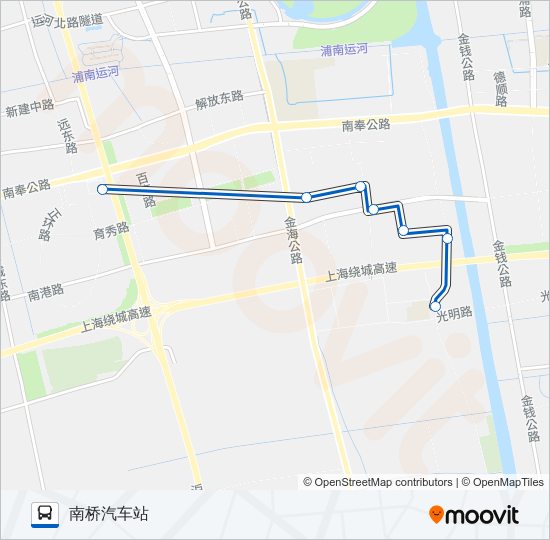 公交光明定班车路的线路图